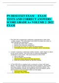 PN HESI EXIT EXAM EXAM TESTS AND CORRECT ANSWERS  SCORE GRADE A+ VOLUME 2 2022  EXAM