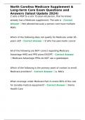 North Carolina Medicare Supplement & Long-term Care Exam Questions and Answers &lpar;latest Update 2024&rpar;