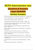 RCFE Administrator&sol; RCFE Test Preparation &lpar;California&rpar;&comma;RCFE Administrator QUESTIONS & ANSWERS &lpar; A&plus; GRADED 100&percnt; VERIFIED&rpar; 2024 ALL BUNDLED HERE &excl;&excl;&excl;&excl;&excl;
