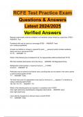 RCFE Test Practice Exam Questions & Answers Latest 2024/2025 Verified Answers