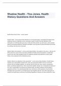 Shadow Health - Tina Jones, Health History Questions And Answers