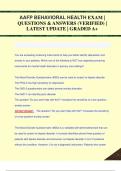 AAFP BEHAVIORAL HEALTH EXAM &vert;  QUESTIONS & ANSWERS &lpar;VERIFIED&rpar; &vert;  LATEST UPDATE &vert; GRADED A&plus;