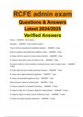 RCFE admin exam Questions & Answers Latest 2024/2025 Verified Answers
