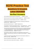 RCFE Practice Test Questions & Answers Latest 2024/2025 Verified Answers