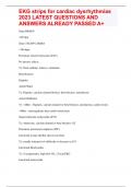 EKG strips for cardiac dysrhythmias 2023 LATEST QUESTIONS AND ANSWERS ALREADY PASSED A&plus;
