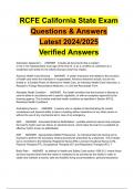 RCFE California State Exam Questions & Answers Latest 2024/2025 Verified Answers