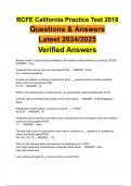 RCFE California Practice Test 2018 Questions & Answers Latest 2024&sol;2025 Verified Answers