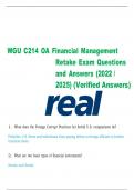 WGU C214 OA Financial Management Retake Exam Questions and Answers (2022 / 2025) (Verified Answers)