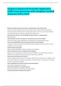 Virginia Commercial Pesticide Applicators CORE Exam Questions with Complete Verified Solutions 2024&sol;2025