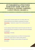 ATI FUNDAMENTALS PROCTORED  EXAM STUDY GUIDE. AHIP EXAM |  QUESTIONS & ANSWERS (VERIFIED) |  LATEST UPDATE | GRADED A+