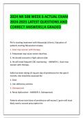 2024	NR 508 WEEK 6 ACTUAL EXAM  2024-2025 LATEST QUESTIONS AND CORRECT ANSWERS|A GRADED  