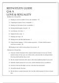 RE374 STUDY GUIDE Q & A LOVE AND SEXUALITY