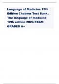 Language of Medicine 12th Edition Chabner Test Bank / The language of medicine 12th edition 2024 EXAM GRADED A+                            a-,an- - ANS-, no; not; without    ab- - ANS-away from    abdomin/o - ANS-abdomen    -ac - ANS-pertaining to    acan