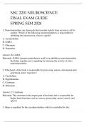 NSC 2201 NEUROSCIENCE FINAL EXAM GUIDE SPRING SEM 2024&period;
