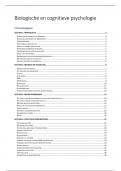 Samenvatting Biologische en Cognitieve Psychologie DEEL 1 EN 2 - Vrije Universiteit Amsterdam