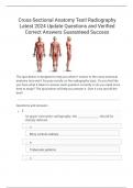 Cross-Sectional Anatomy Test! Radiography Latest 2024 Update Questions and Verified Correct Answers Guaranteed Success