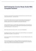 Dell Enterprise Course Study Guide With Complete Solution