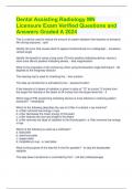 Dental Assisting Radiology MN Licensure Exam Verified Questions and Answers Graded A 2024 