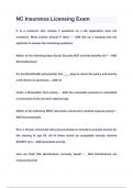 NC Insurance Licensing Exam Questions & Answers 2024&lpar;A&plus;GRADED 100&percnt;VERIFIED&rpar;