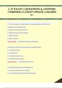 C-27 EXAM 1 &vert; QUESTIONS & ANSWERS  &lpar;VERIFIED&rpar; &vert; LATEST UPDATE &vert; GRADED  A&plus;