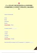 C&plus;&plus; EXAM &vert; QUESTIONS & ANSWERS  &lpar;VERIFIED&rpar; &vert; LATEST UPDATE &vert; GRADED  A&plus;