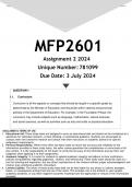 MFP2601 Assignment 2 &lpar;ANSWERS&rpar; 2024 &lpar;781099&rpar; - DISTINCTION GUARANTEED&period;