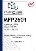 MFP2601 Assignment 2 &lpar;DETAILED ANSWERS&rpar; 2024 &lpar;781099&rpar; - DISTINCTION GUARANTEED