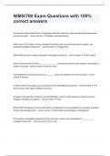 NIMS&sol;700 Exam Questions with 100&percnt; correct answers