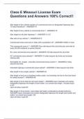 Class E Missouri License Exam Questions and Answers 100&percnt; Correct&excl;&excl;