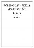 SCL1501 LAW SKILLS ASSESSMENT Q & A 2024.