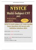 NYSCTE Multi-Subject CST Math Section Exam Questions (63 terms) with Definitive Solutions 2024.