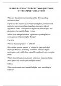 II&period; REGULATORY CONSIDERATIONS QUESTIONS WITH COMPLETE SOLUTIONS
