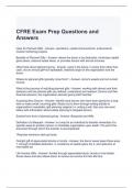 CFRE Exam Prep Questions and Answers 100% correct