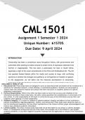 CML1501 Assignment 1 (ANSWERS) Semester 1 2024 (615705) - DISTINCTION GUARANTEED