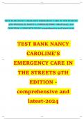 TEST BANK NANCY CAROLINE&rsquo;S EMERGENCY CARE IN THE STREETS 9TH EDITION BY NANCY L&period; CAROLINE ISBN- 1284274047&comma; ALL CHAPTERS &vert; COMPLETE GUIDE A&plus; DOWNLOAD AND PASS