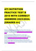 ATI NUTRITION  PRACTICE TEST B  2019 WITH CORRECT  ANSWERS 20232024&period;  &lbrack;GRADED A&plus;&rsqb;