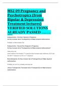 MS2 09 Pregnancy and Psychotropics (from Bipolar & Depression Treatment lectures) VERIFIED SOLUTIONS  ALREADY PASSED UNIVERSITY OF TEXAS