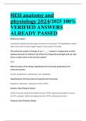 HESI anatomy and physiology 2024/2025 100%  VERIFIED ANSWERS  ALREADY PASSED