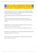 Iowa Laws&comma; Rules&comma; and Regulations Pertinent to Health Only Study Guide Questions with 100&percnt; Correct Answers &vert; Updated 2024 &vert; Guaranteed Success