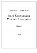NURSING CLINICALS NECK EXAMINATION PRACTICE ASSESSMENT Q & A 2024&period;