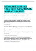 BEST ANSWERS MN568 Midterm Exam 100% VERIFIED ANSWERS  ALREADY PASSED