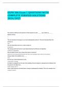 EXPH 386 Exam 1 QUESTIONS WITH COMPLETE VERIFIED SOLUTIONS 2024&sol;2025