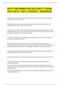 SFPC INFORMATION SECURITY EXAM 2024 WITH 100&percnt; CORRECT ANSWERS