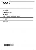 A-Level AQA 2023 Chemistry Paper 1 Mark Scheme