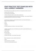  CRAT PRACTICE TEST EXAM 2024 WITH 100% CORRECT ANSWERS