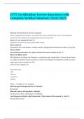CCTC Certification Review Questions with Complete Verified Solutions 2024&sol;2025