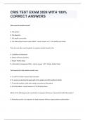 CRIS TEST EXAM 2024 WITH 100&percnt; CORRECT ANSWERS