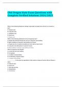 CNA Oregon State Exam Questions with Complete Verified Solutions 2024&sol;2025