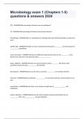 Microbiology exam 1 (Chapters 1-5) questions & answers 2024