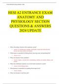 HESI A2 ENTRANCE EXAM ANATOMY AND PHYSIOLOGY SECTION QUESTIONS & ANSWERS 2024 UPDATE